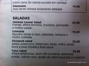 Cardápio - meats