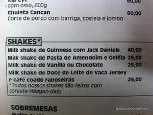 Cardápio - meats