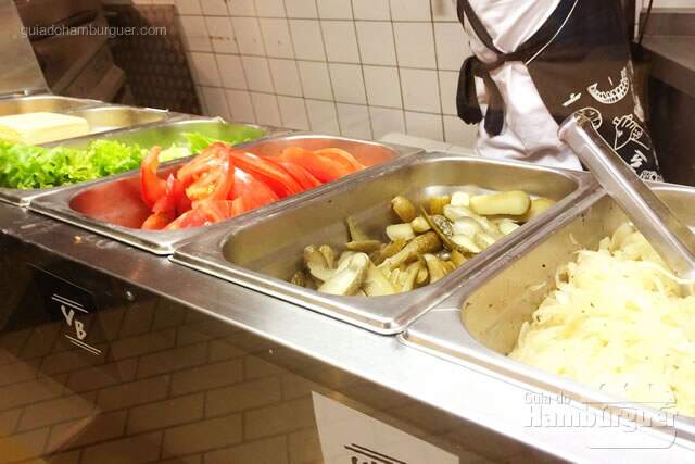 Ingredientes frios que vão nos hambúrgueres - Vinil Burger