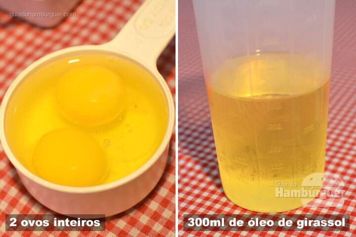 2 ovos e 300ml de óleo de girassol - Receita maionese caseira
