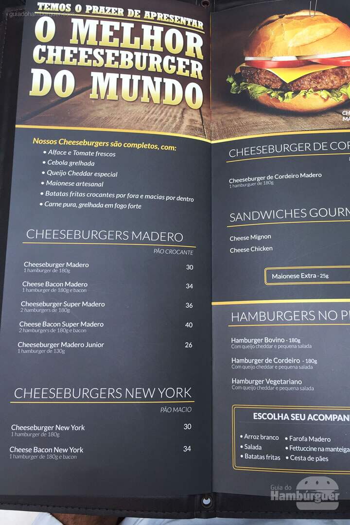 Cardápio - Madero Burger & Grill